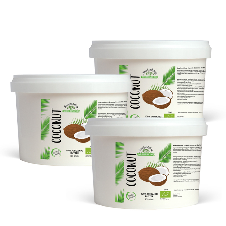 Kokosnøddesmør ØKO 500ml x 3 dåser i gruppen Råvarer & Drikke / Nødder / Nøddesmør hos Rawfoodshop Scandinavia AB (46013FT-SET3)