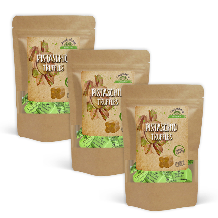 Pistacietrøfler 100g x 3 pakker i gruppen Råvarer & Drikke / Slik & Chokolade / Chokolade og Bars hos Rawfoodshop Scandinavia AB (5006100-SET3)