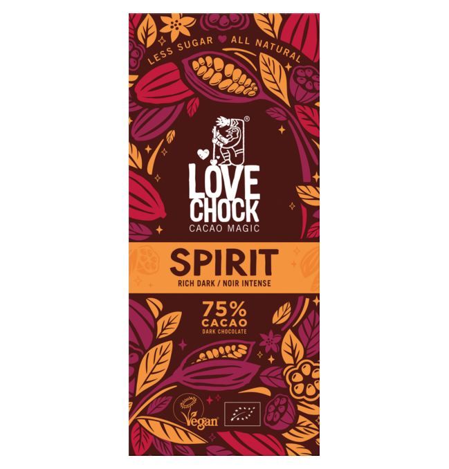 Spirit Chokolade 75% ØKO 70g i gruppen Råvarer & Drikke / Bagning / Kakaoprodukter hos Rawfoodshop Scandinavia AB (61003)