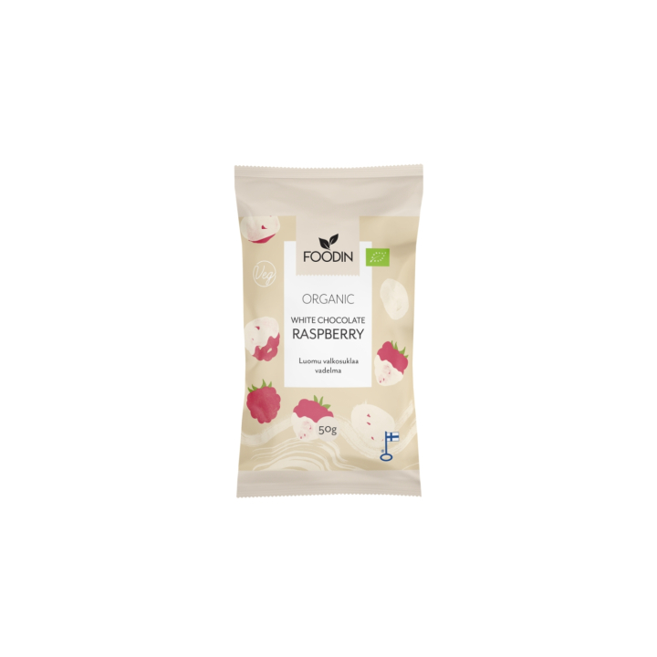 Hindbær i Hvid Chokolade ØKO 50g i gruppen Råvarer & Drikke / Slik & Chokolade / Snacks hos Rawfoodshop Scandinavia AB (6430048230048)