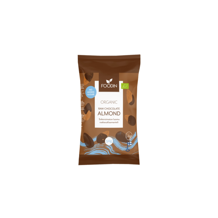 Mandler i Råchokolade Sukkerfri ØKO 50g i gruppen Råvarer & Drikke / Slik & Chokolade / Snacks hos Rawfoodshop Scandinavia AB (6430048235418)