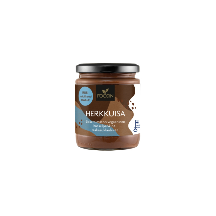 Herkkuisa Chokolade- & Hasselnøddesmør Sukkerfri 230g i gruppen Råvarer & Drikke / Spisekammer / Smør & Cremede Smørepålæg hos Rawfoodshop Scandinavia AB (6430051824579)