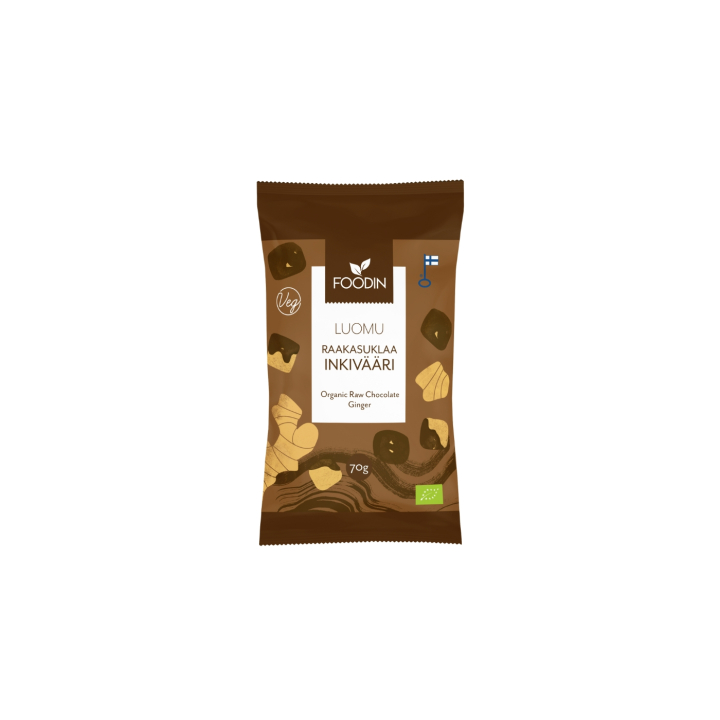 Ingefær i Råchokolade ØKO 70g i gruppen Råvarer & Drikke / Slik & Chokolade / Snacks hos Rawfoodshop Scandinavia AB (6430055215335)