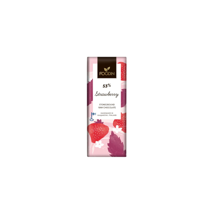 Chokolade Jordbær 53% RAW ØKO 40g i gruppen Råvarer & Drikke / Slik & Chokolade / Chokolade og Bars hos Rawfoodshop Scandinavia AB (6430055218626)