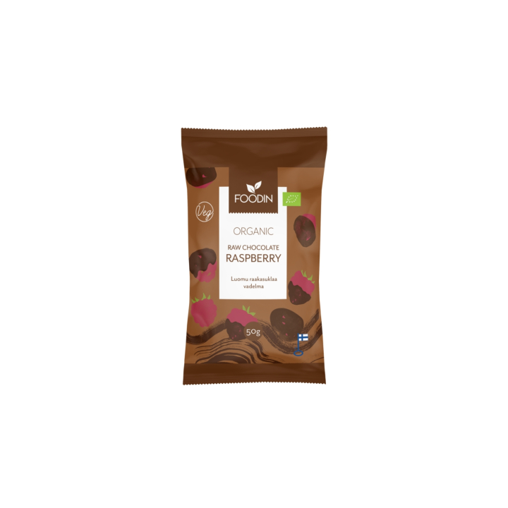 Hindbær i Råchokolade ØKO 50g i gruppen Råvarer & Drikke / Slik & Chokolade / Snacks hos Rawfoodshop Scandinavia AB (6430055218886)