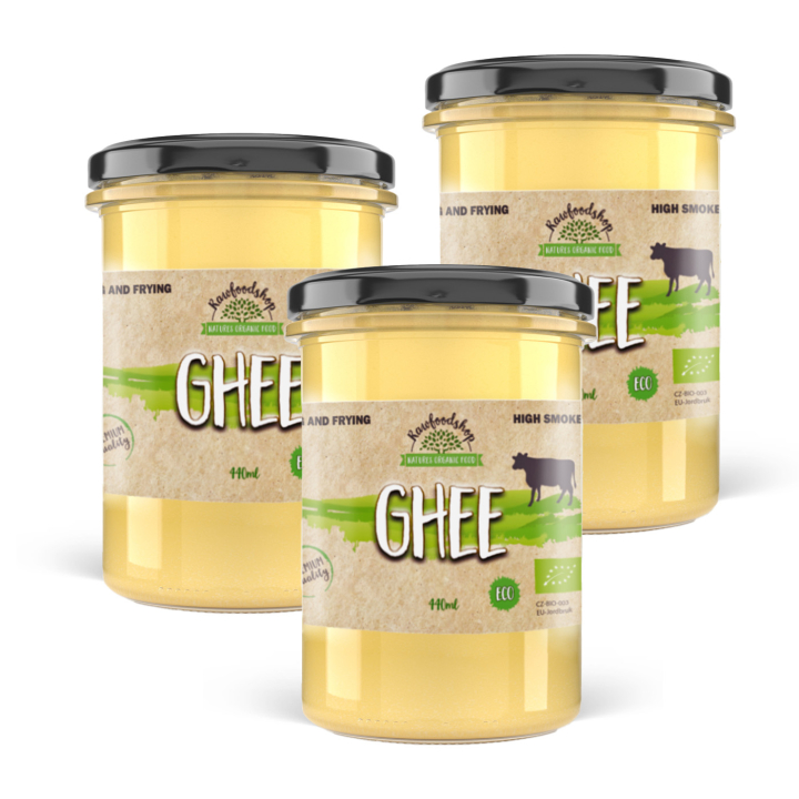Ghee ØKO 440 ml x 3 dåser i gruppen Råvarer & Drikke / Spisekammer / Smør & Cremede Smørepålæg hos Rawfoodshop Scandinavia AB (8591344-SET3)