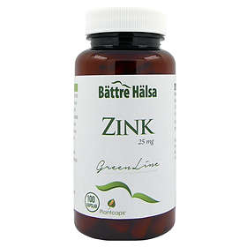 Bättre Hälsa Zink 100 kaps i gruppen Naturlige kosttilskud / Kosttilskud / Mineraler hos Rawfoodshop Scandinavia AB (906)