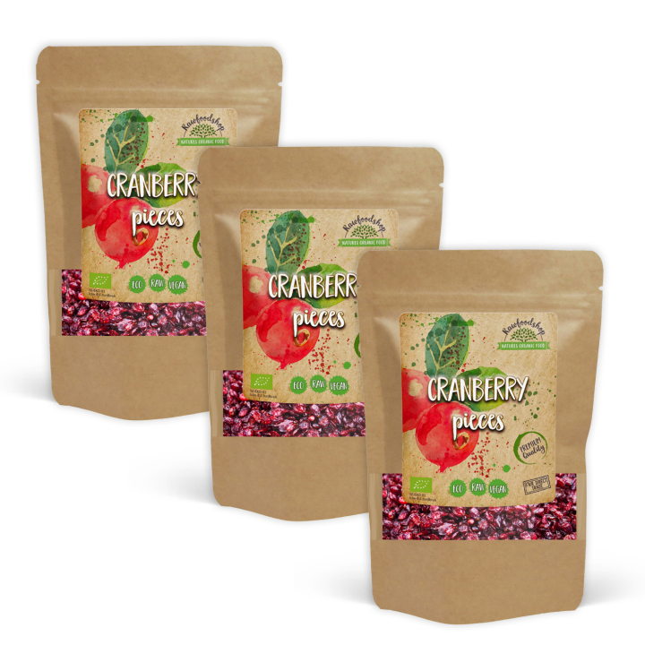 Tranebær i stykker ØKO 500g x 3 pakker i gruppen Råvarer & Drikke / Frugt & Frugtpulver / Tyttebær hos Rawfoodshop Scandinavia AB (913500-SET3)