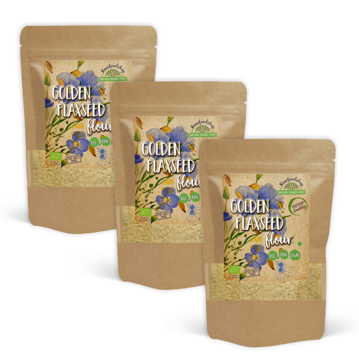 Hørfrømel Gult ØKO 500g x 3 pakker i gruppen Råvarer & Drikke / Bagning / Mel hos Rawfoodshop Scandinavia AB (9341-SET3)
