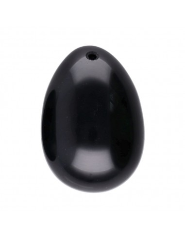 Yoni æg Obsidian  med huller 1 stk i gruppen Home & Soul / Ritual & Cermoni / Andet hos Rawfoodshop Scandinavia AB (9536-1)