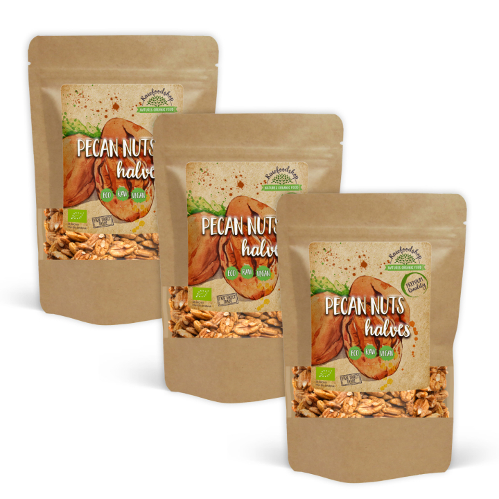 Pekannødder Premium RAW ØKO 250g x 3 pakker i gruppen Råvarer & Drikke / Nødder / Pekannødder hos Rawfoodshop Scandinavia AB (A1005-SET3)