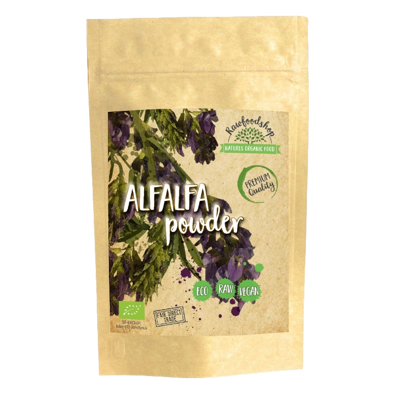 Alfalfa Pulver ØKO 125g i gruppen Helse / Urter, alger & svampe / Greenfood hos Rawfoodshop Scandinavia AB (A1010)