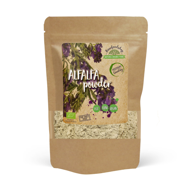 Alfalfa Pulver ØKO 125g i gruppen Helse / Urter, alger & svampe / Greenfood hos Rawfoodshop Scandinavia AB (A1010)