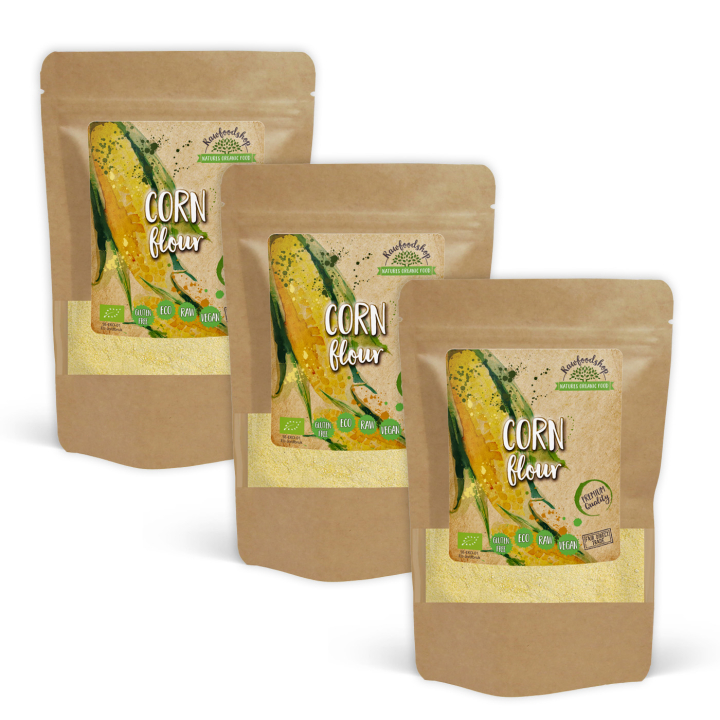 Majsmel ØKO 500g x 3 pakker i gruppen Råvarer & Drikke / Bagning / Mel hos Rawfoodshop Scandinavia AB (AB012-SET3)