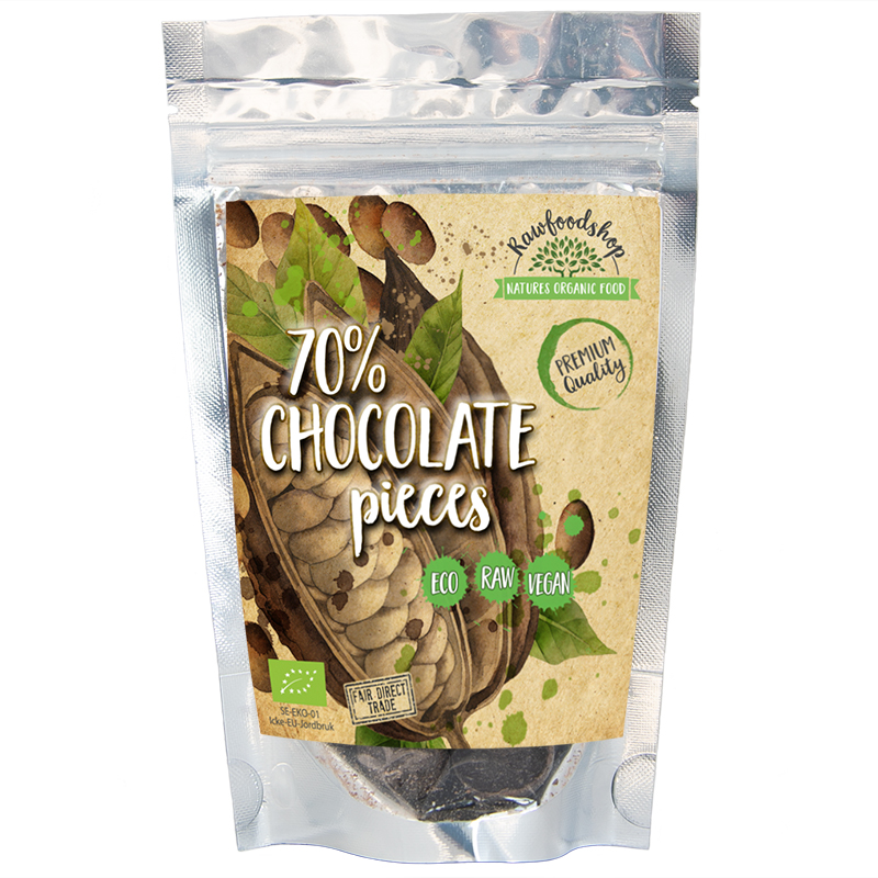 Chokoladeknapper fra Peru 70% ØKO 100g i gruppen Råvarer & Drikke / Bagning / Kakaoprodukter hos Rawfoodshop Scandinavia AB (AB042)