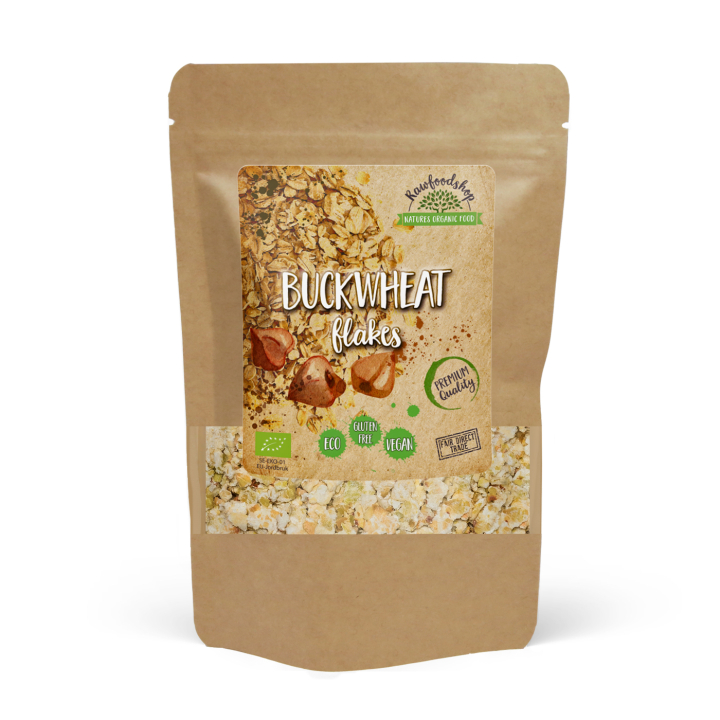 Boghvedeflager ØKO 500g i gruppen Råvarer & Drikke / Bagning / Gryn & Flager hos Rawfoodshop Scandinavia AB (AB044)