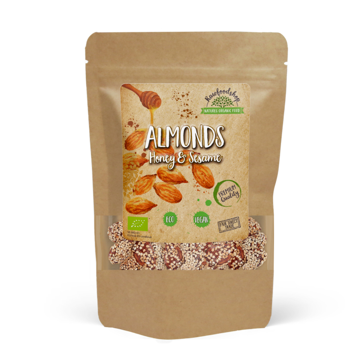 Mandel Honning & Sesam ØKO 200g i gruppen Råvarer & Drikke / Slik & Chokolade / Snacks hos Rawfoodshop Scandinavia AB (AMSE5-200)
