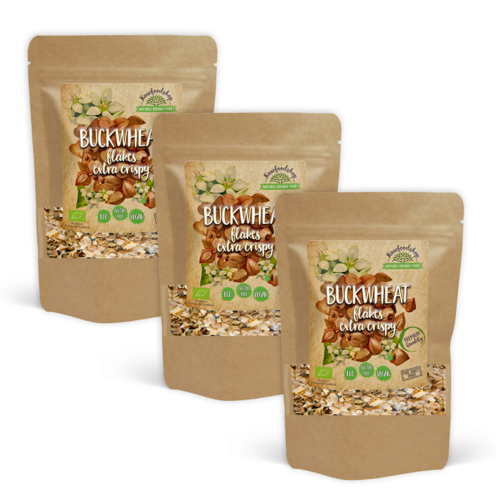 Boghvedeflakes Sprøde ØKO 200g x 3 pakker i gruppen Råvarer & Drikke / Bagning / Gryn & Flager hos Rawfoodshop Scandinavia AB (BFK20-SET3)