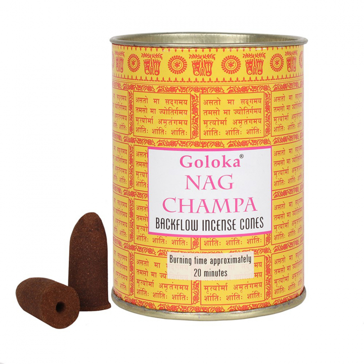 Goloka Nag Champa Backflow Røgelseskegler i gruppen Hjem & Sjæl / Ritual & Ceremoni / Røgelse, Lys og Dufte hos Rawfoodshop Scandinavia AB (BF_34554)