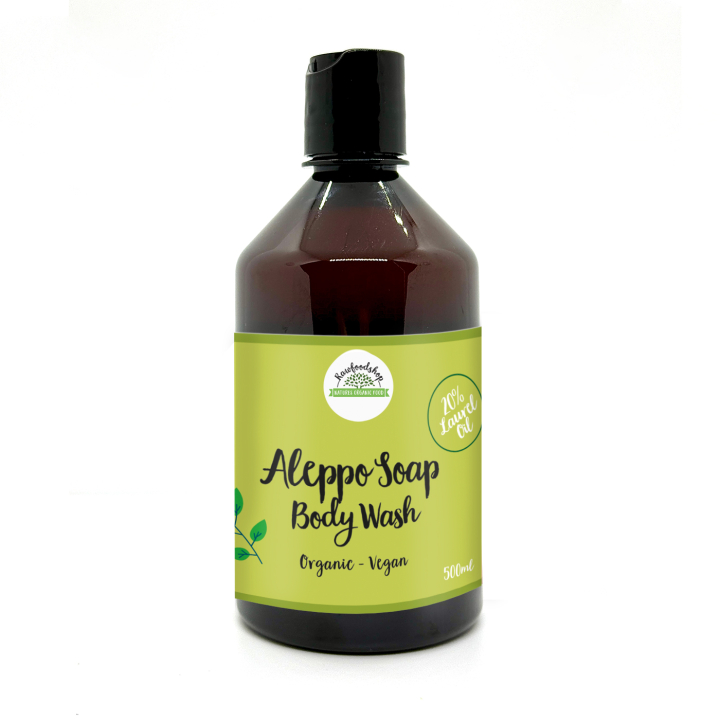 Aleppo Flydende sæbe Laurbærolie 20% ØKO 500ml i gruppen Hud & Krop / Krop / Showergel hos Rawfoodshop Scandinavia AB (BN0842)