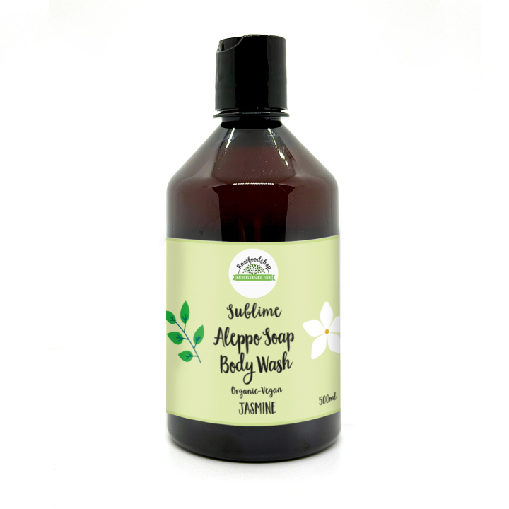 Aleppo Flydende Sæbe Jasmin ØKO 500ml i gruppen Hud & Krop / Krop / Showergel hos Rawfoodshop Scandinavia AB (BN1023)