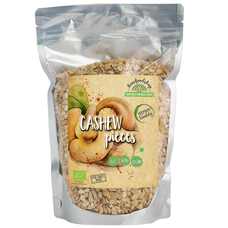 Cashewnødder i stykker ØKO 500g i gruppen Råvarer & Drikke / Nødder / Cashewnødder hos Rawfoodshop Scandinavia AB (CABI2)