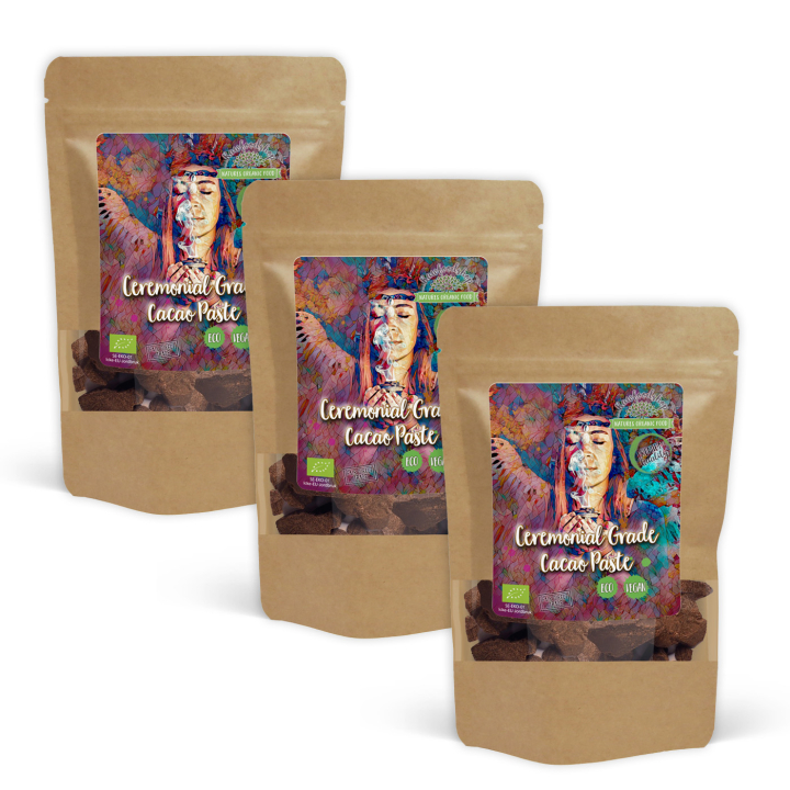 Ceremonial Grade Kakaomasse ØKO 200g x 3 pakker i gruppen Råvarer & Drikke / Bagning / Kakaoprodukter hos Rawfoodshop Scandinavia AB (CACAOLAB01200-SET3)