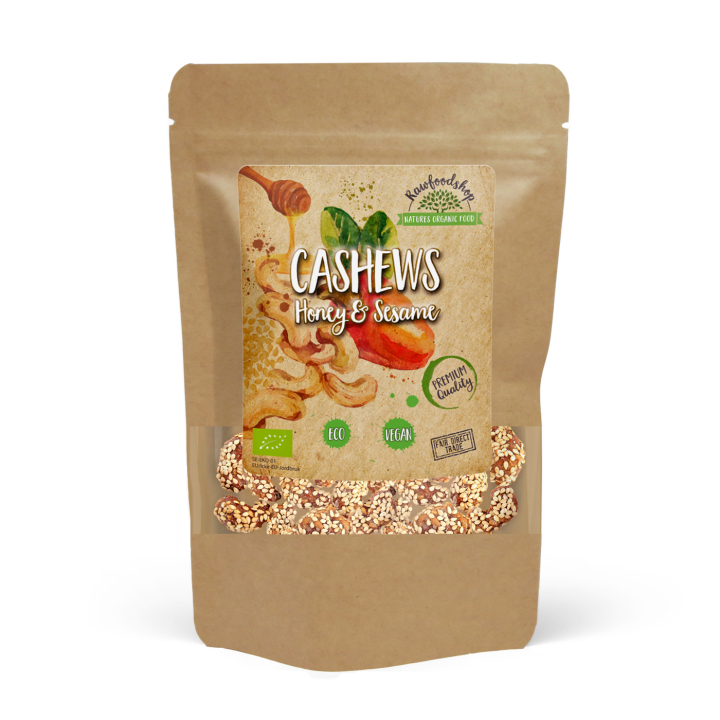 Cashewnødder Honning & Sesam ØKO 200g i gruppen Råvarer & Drikke / Slik & Chokolade / Snacks hos Rawfoodshop Scandinavia AB (CAJSE5-200)