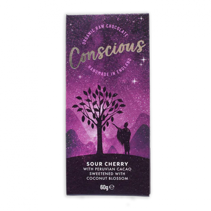 Sour Cherry Chocolate Bar ØKO 60g i gruppen Råvarer & Drikke / Slik & Chokolade / Chokolade og Bars hos Rawfoodshop Scandinavia AB (CC21)