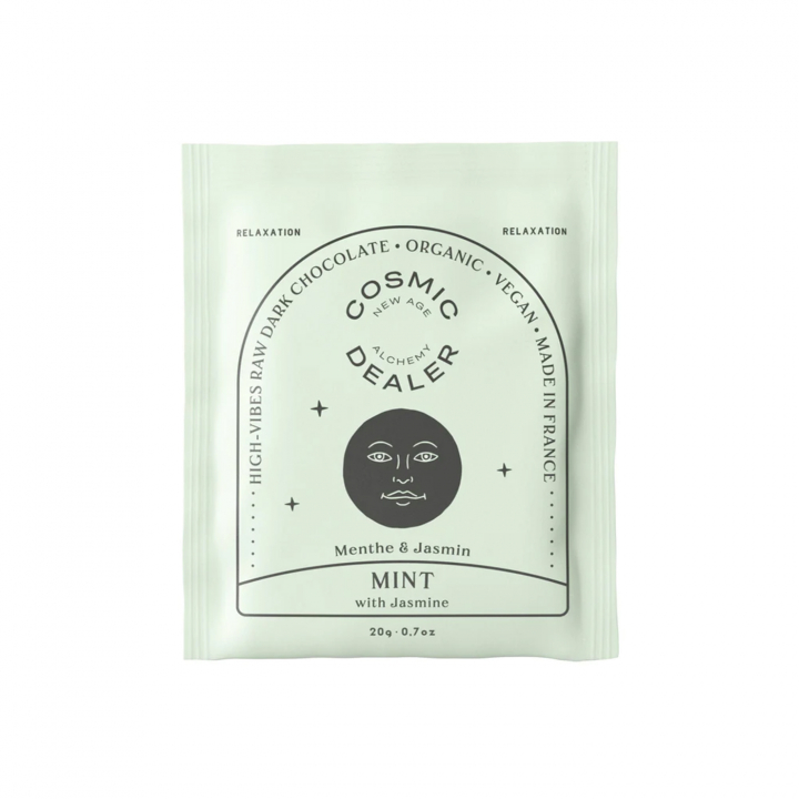 Chokolade Mint & Jasmin ØKO 20g i gruppen Råvarer & Drikke / Slik & Chokolade / Chokolade og Bars hos Rawfoodshop Scandinavia AB (CHAKRAMINT)