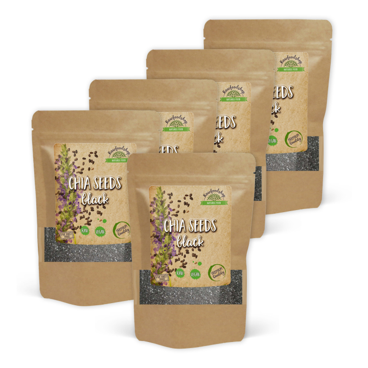 Chiafrø Sorte 1kg x 5 pakker i gruppen Råvarer & Drikke / Helsekost / Frø hos Rawfoodshop Scandinavia AB (CHISVA1-SET5)