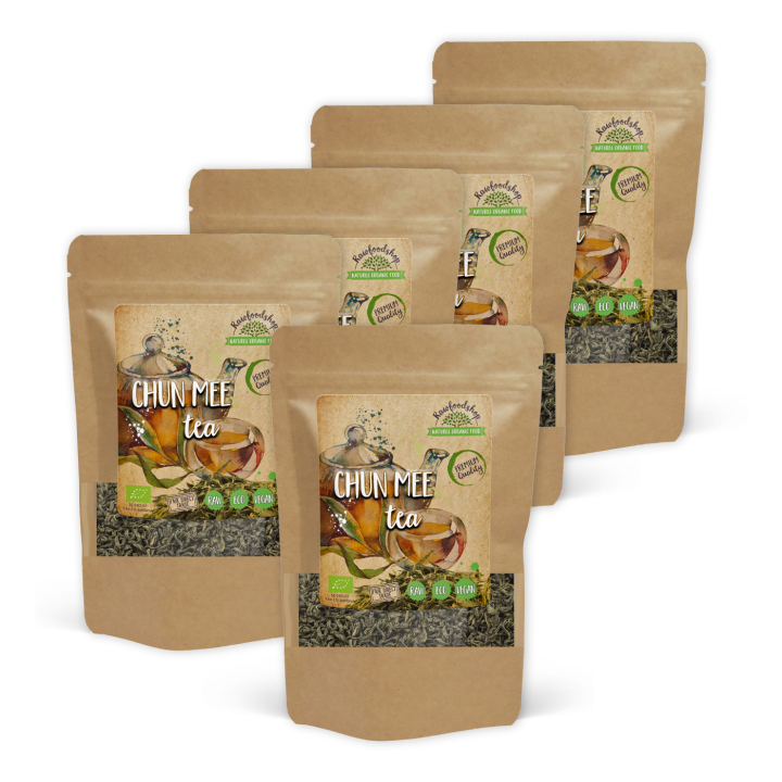 Chun Mee Te ØKO 100g x 5 pakker i gruppen Råvarer & Drikke / Drikkevarer / Te hos Rawfoodshop Scandinavia AB (CMT10-SET5)