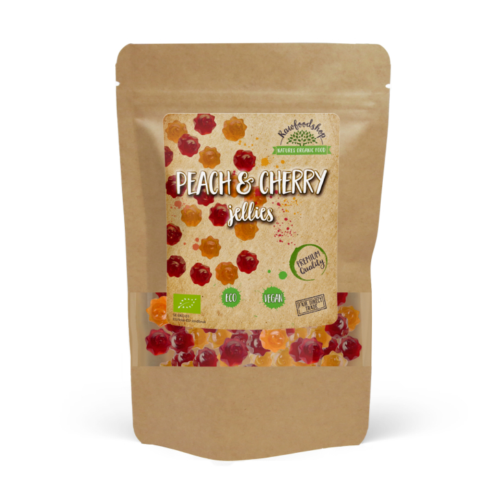 Fersken & Kirsebær Frugtslik ØKO 100g i gruppen Råvarer & Drikke / Slik & Chokolade / Slik hos Rawfoodshop Scandinavia AB (DUOSOLEIL5-100)