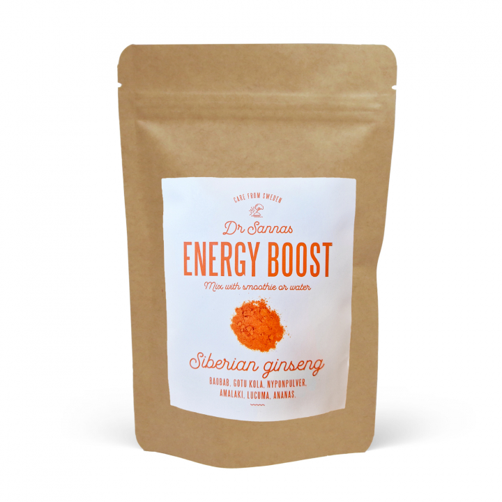 Energy Boost ØKO 125g i gruppen Helse / Urter, alger & svampe / Maca & Ginseng hos Rawfoodshop Scandinavia AB (ENBOOST125)