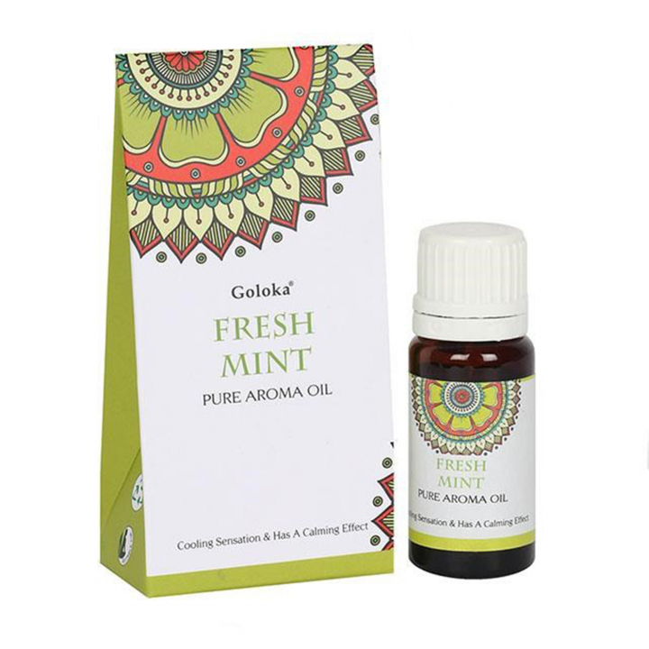 Goloka Fresh Mint Duftolie 10ml i gruppen Hjem & Sjæl / Ritual & Ceremoni / Røgelse, Lys og Dufte hos Rawfoodshop Scandinavia AB (FO_35827)