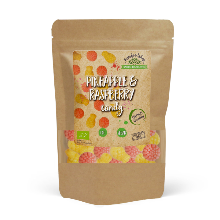 Ananas & Hindbær Frugtslik ØKO 100g i gruppen Råvarer & Drikke / Slik & Chokolade / Slik hos Rawfoodshop Scandinavia AB (FRUIT4-100)