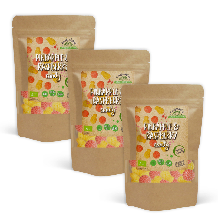 Ananas & Hindbær Frugtslik ØKO 100g x 3 pakker i gruppen Råvarer & Drikke / Slik & Chokolade / Slik hos Rawfoodshop Scandinavia AB (FRUIT4100-SET3)