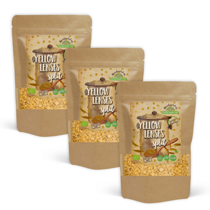 Linser Gule Delte ØKO 1kg x 3 pakker i gruppen Råvarer & Drikke / Spisekammer / Bælgfrugter hos Rawfoodshop Scandinavia AB (GULI11-SET3)