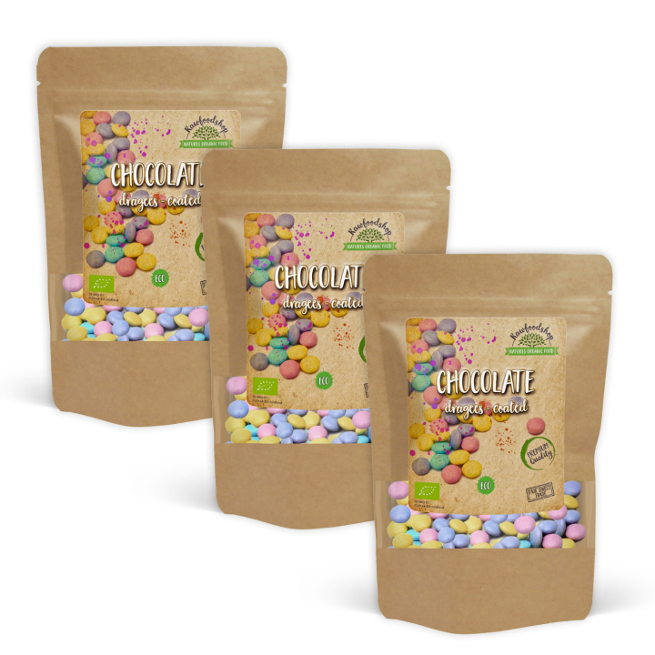 Overtrukne Chokoladeknapper ØKO 100g x 3 pakker i gruppen Råvarer & Drikke / Slik & Chokolade / Slik hos Rawfoodshop Scandinavia AB (HAPPIES4100-SET3)