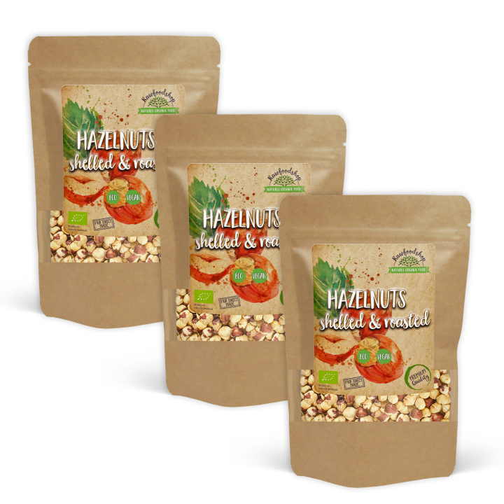 Hasselnødder afskallede og ristede ØKO 200g x 3 pakker i gruppen Råvarer & Drikke / Nødder / Hasselnødder hos Rawfoodshop Scandinavia AB (HATO1-SET3)