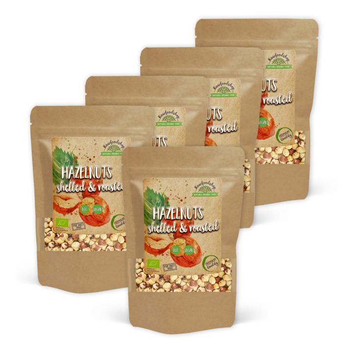 Hasselnødder afskallede og ristede ØKO 200g x 5 pakker i gruppen Råvarer & Drikke / Nødder / Hasselnødder hos Rawfoodshop Scandinavia AB (HATO1-SET5)