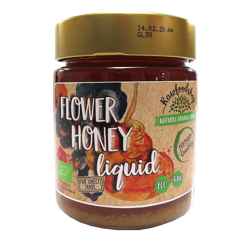 Blomsterhonning Flydende ØKO 500g i gruppen Råvarer & Drikke / Bagning / Sødning / Honning hos Rawfoodshop Scandinavia AB (HBF50)