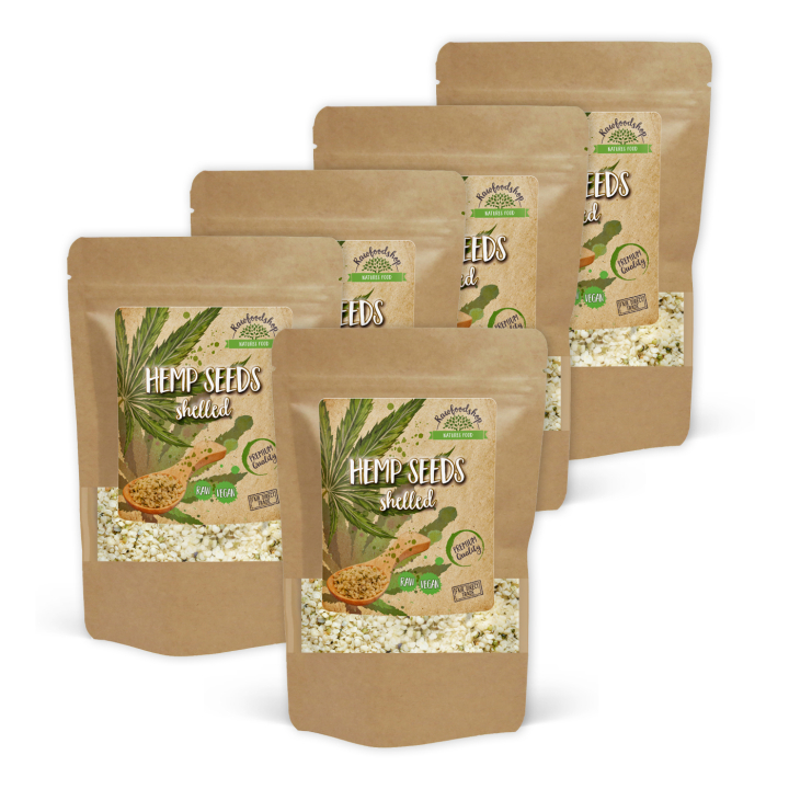 Hampefrø Afskallede 500g x 5 pakker i gruppen Råvarer & Drikke / Helsekost / Hamp hos Rawfoodshop Scandinavia AB (HEMEU5-SET5)