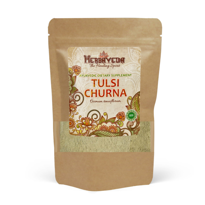 Tulsi Churna ØKO 125g i gruppen OUTLET 30-80% / Urter, alger & svampe 30-50% / Urter, alger & svampe 30% hos Rawfoodshop Scandinavia AB (HERBA26)