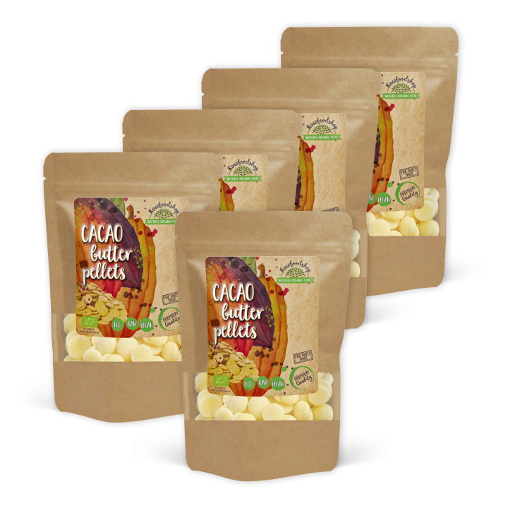Kakaosmør Pellets RAW ØKO 250g x 5 pakker i gruppen Råvarer & Drikke / Bagning / Kakaoprodukter hos Rawfoodshop Scandinavia AB (HITB050002250-SET5)