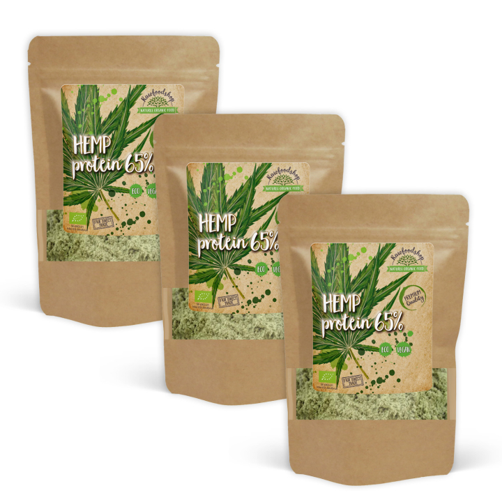 Hampeprotein 65% ØKO 500g x 3 pakker i gruppen Råvarer & Drikke / Helsekost / Proteinpulver hos Rawfoodshop Scandinavia AB (HMP50-SET3)