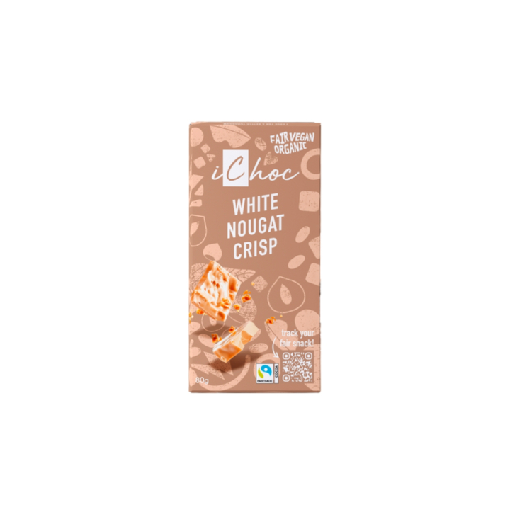 White Nougat Crisp ØKO 80g i gruppen Råvarer & Drikke / Slik & Chokolade / Chokolade og Bars hos Rawfoodshop Scandinavia AB (ICHOC05)