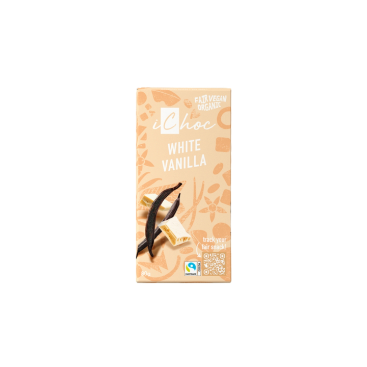 Chokolade White Vanilla ØKO 80g i gruppen Råvarer & Drikke / Slik & Chokolade / Chokolade og Bars hos Rawfoodshop Scandinavia AB (ICHOC06)