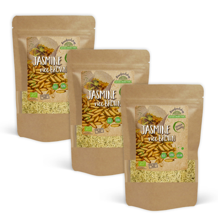 Jasminris Brunt Råris ØKO 500g x 3 pakker i gruppen Råvarer & Drikke / Spisekammer / Ris & Korn hos Rawfoodshop Scandinavia AB (JRB50-SET3)