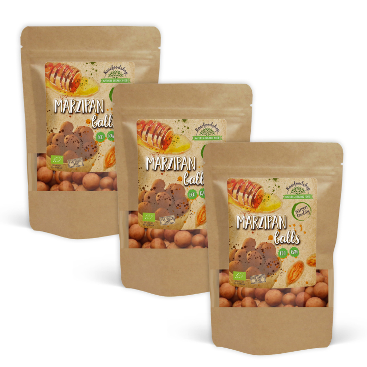 Marcipankugler i kakao ØKO 100g x 3 pakker i gruppen Råvarer & Drikke / Slik & Chokolade / Slik hos Rawfoodshop Scandinavia AB (K21756-SET3)